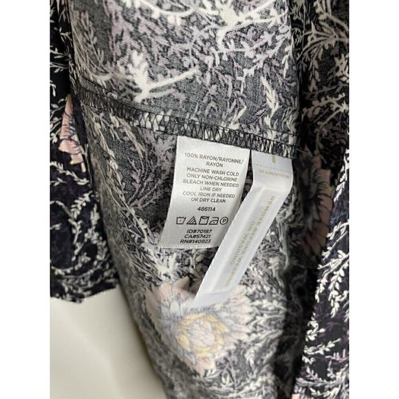 Loft Dress Size XS Women's Long Sleeve Floral Multicolor Mini 100% Rayon Dress - Picture 5 of 6